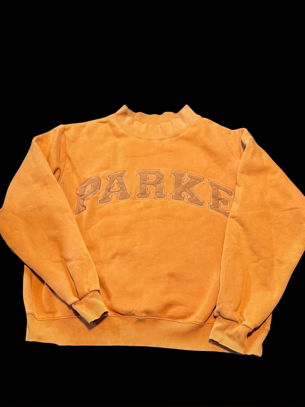 RARE PARKE Varsity Mockneck Sweatshirt Pumpkin Orange Halloween Sold Out Womens